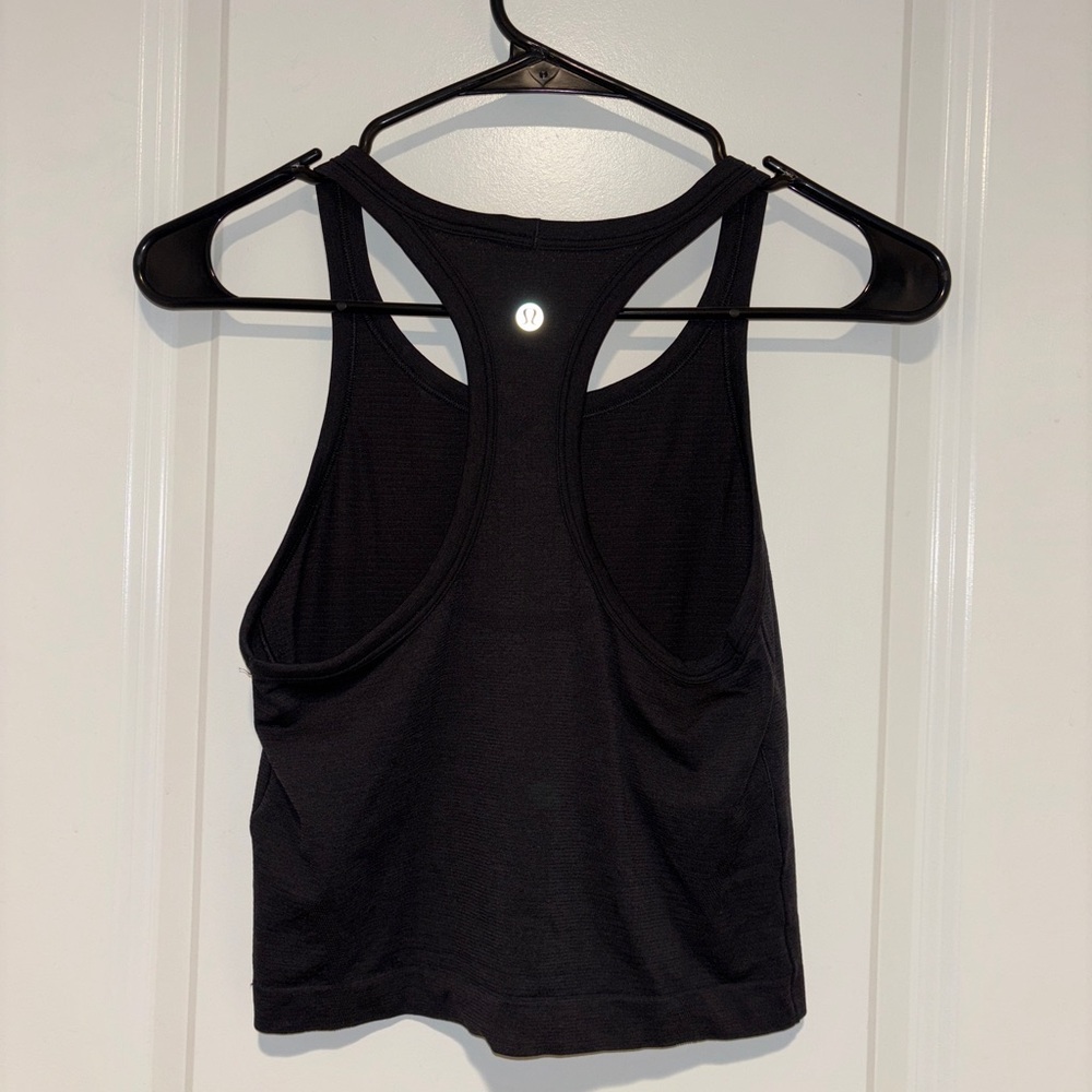 lululemon athletica Black Cropped Swiftly Tech Tank Top